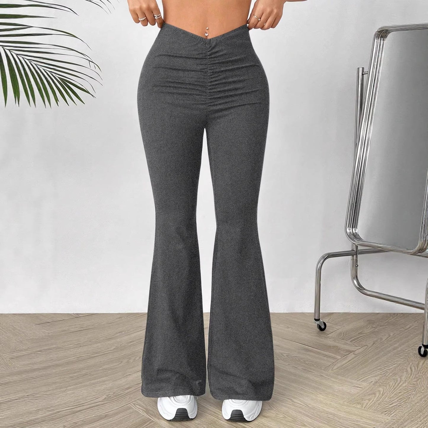 Damen Hochtaillierte Bootcut-Hose Eveloria - Eveloria