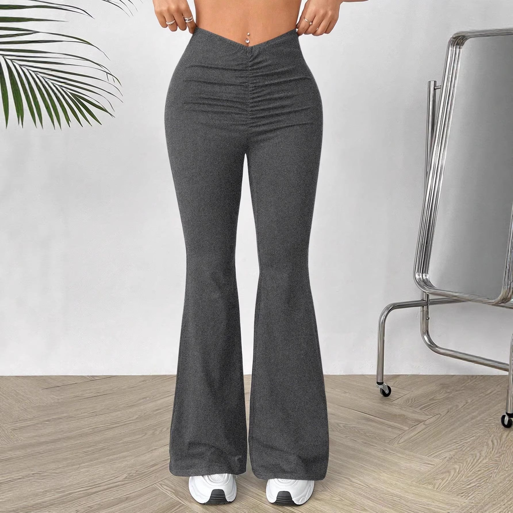 Damen Hochtaillierte Bootcut-Hose Eveloria - Eveloria