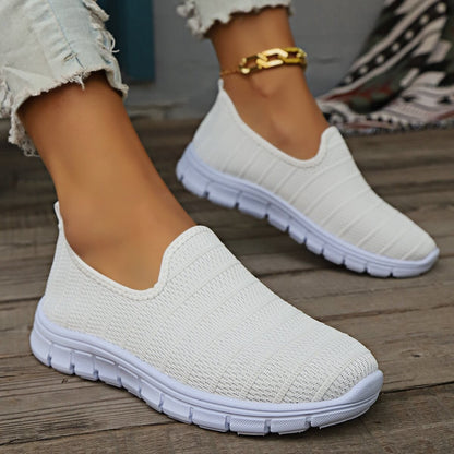 Damen Slip-On Sneaker Atmungsaktives Obermaterial Flexibler Sohle