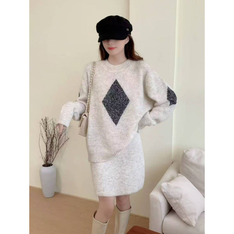 Damen Strickpullover Lässig Mit Diamantdetails