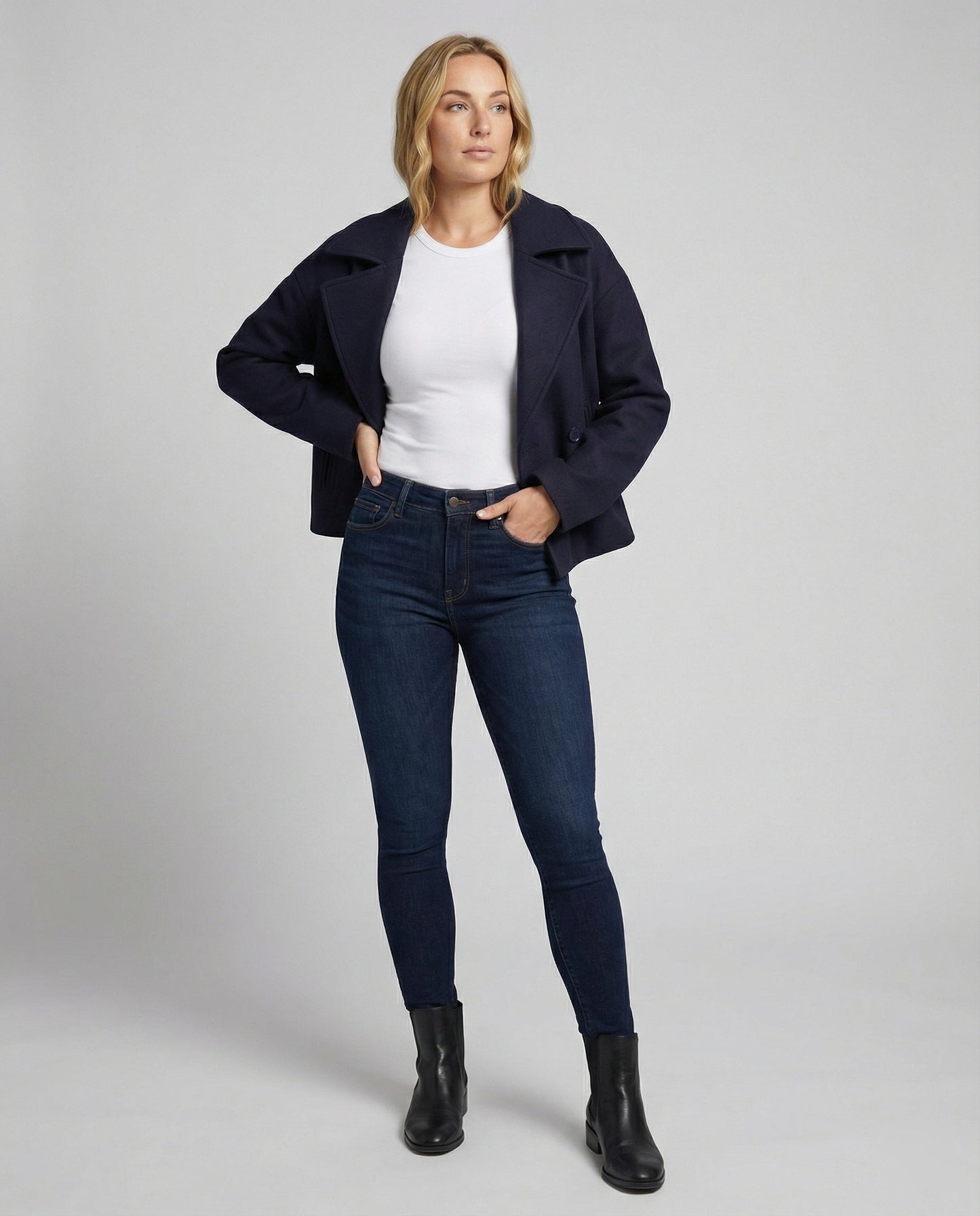 Damen Doppelreiher Kurzjacke
