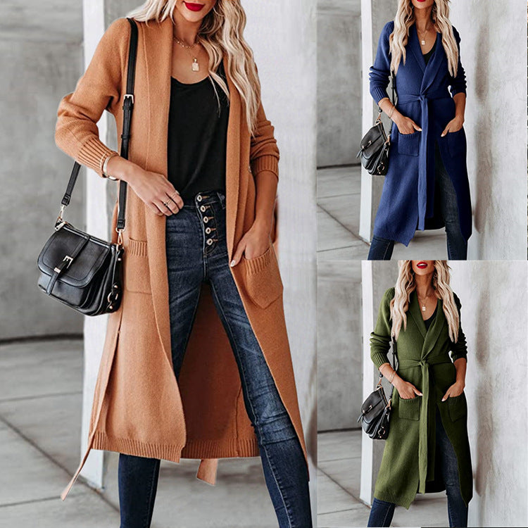Damen Grobstrick Cardigan mit Taschen Eveloria - Eveloria