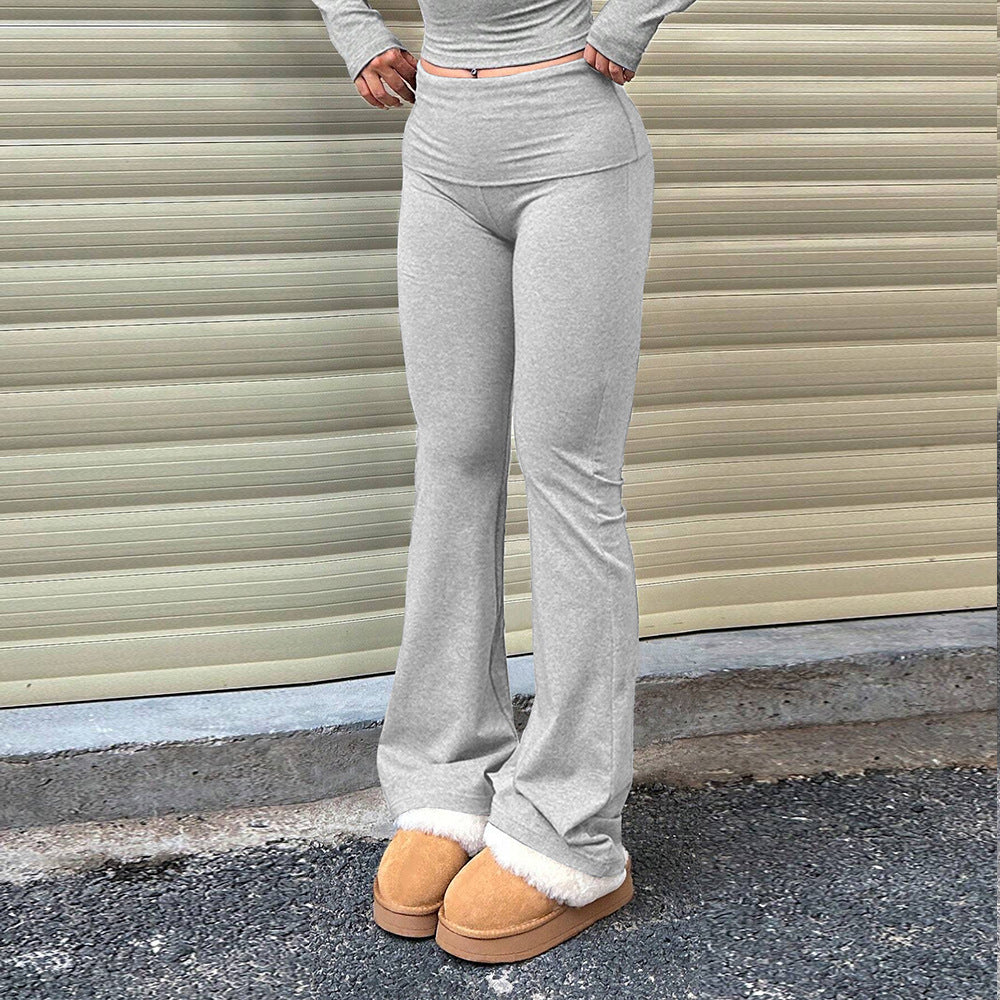 Damen Loungehose Flared-Look Weiches Futter Eveloria