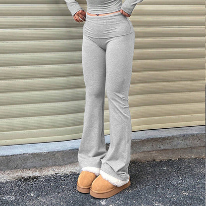 Damen Loungehose Flared-Look Weiches Futter Eveloria
