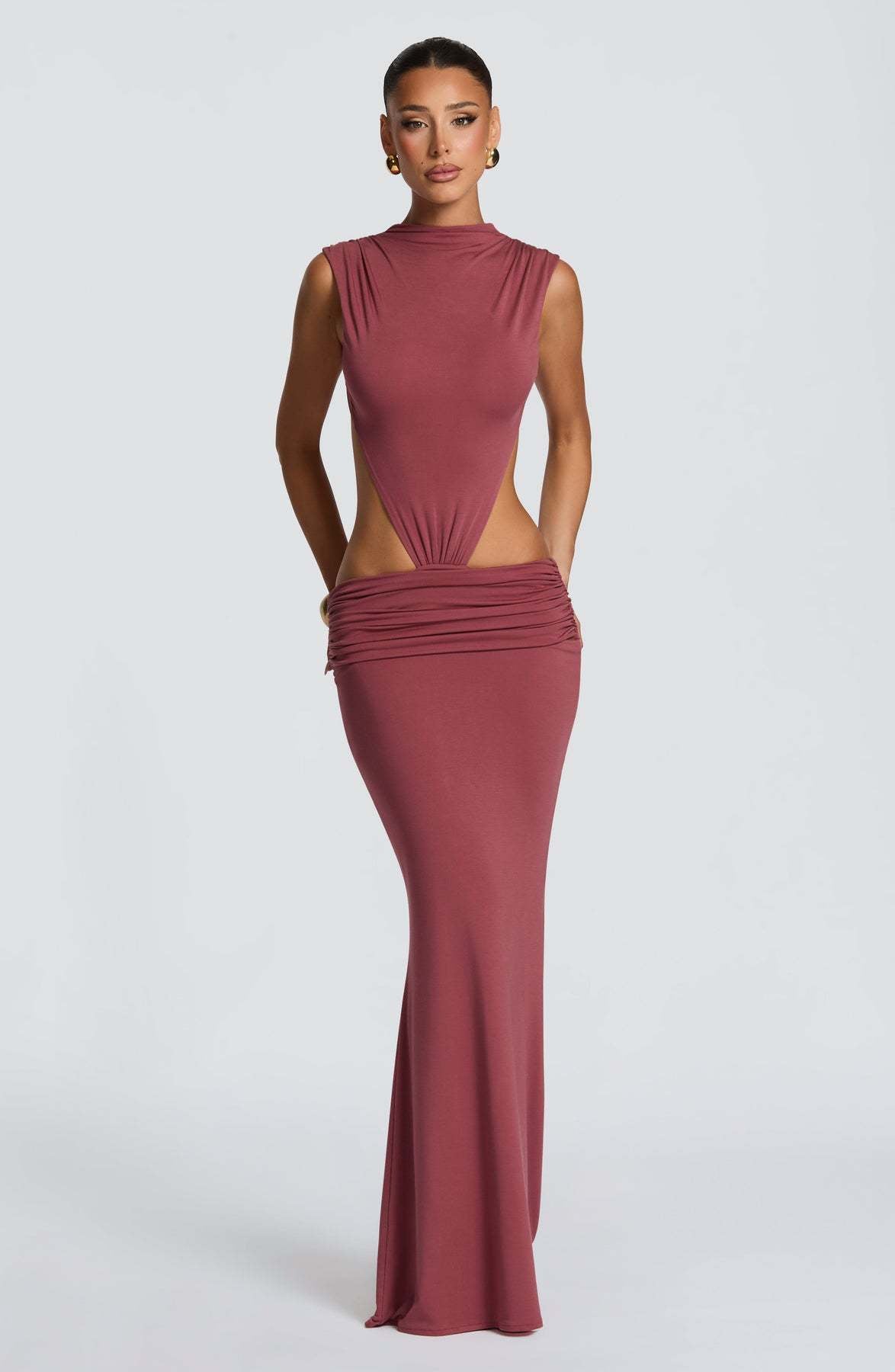 Damen Abendkleid Elegantes Cut-Out-Design Figurbetonter Schnitt