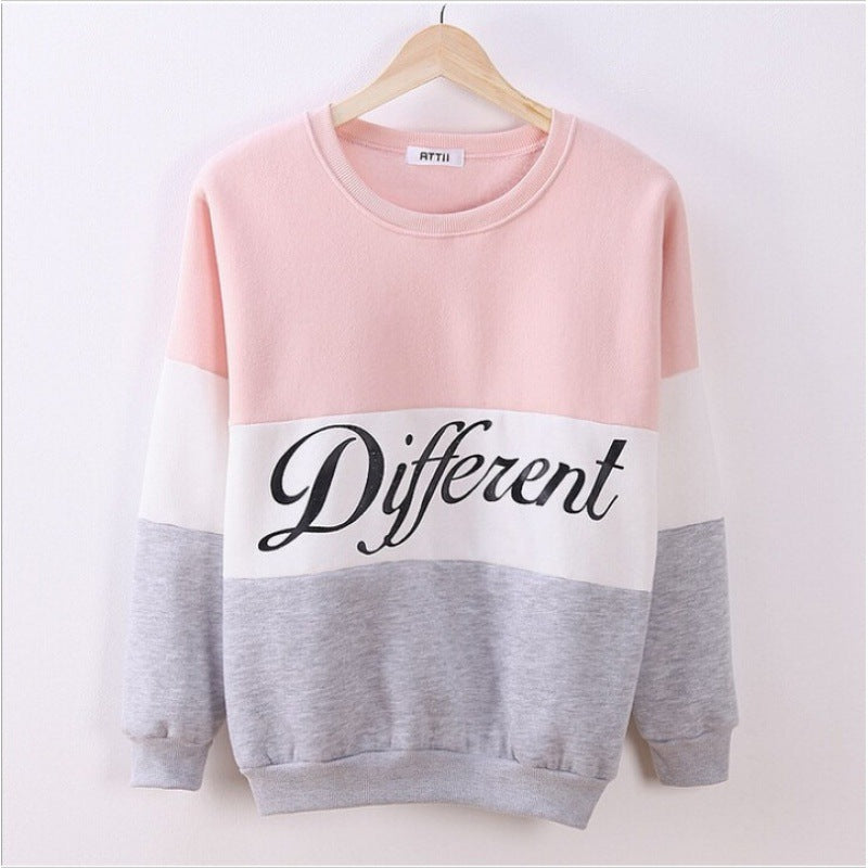 Damen Sweatshirt Sportlich Blockstreifen Grau - Eveloria