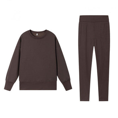 Damen Sportset Sweatshirt und Leggings locker und enganliegend