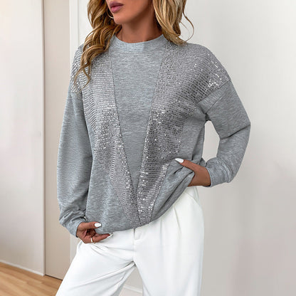 Damen Pullover mit Pailletten-Akzenten Glitzer Effekt - Eveloria