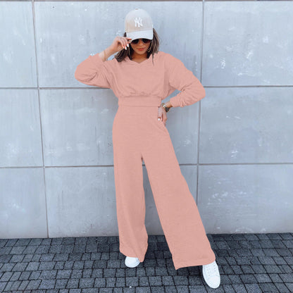 Damen Jumpsuit Weites Bein Kapuze Eveloria