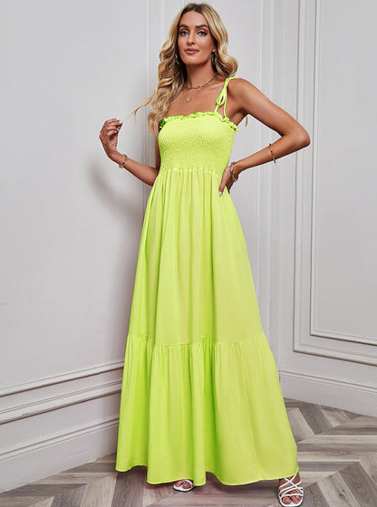 Damen Maxikleid Elastisch Voluminöser Rock Eveloria