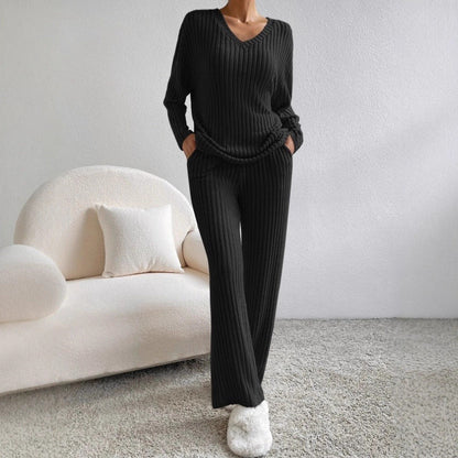 Damen Strickanzug Rippdesign Modern Eveloria