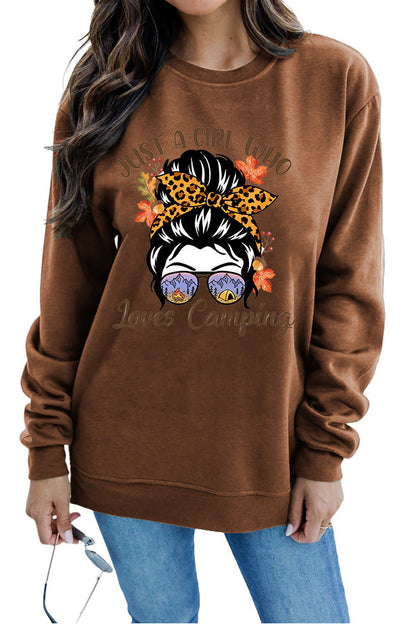 Damen Sweatshirt Campingmotiv Eveloria