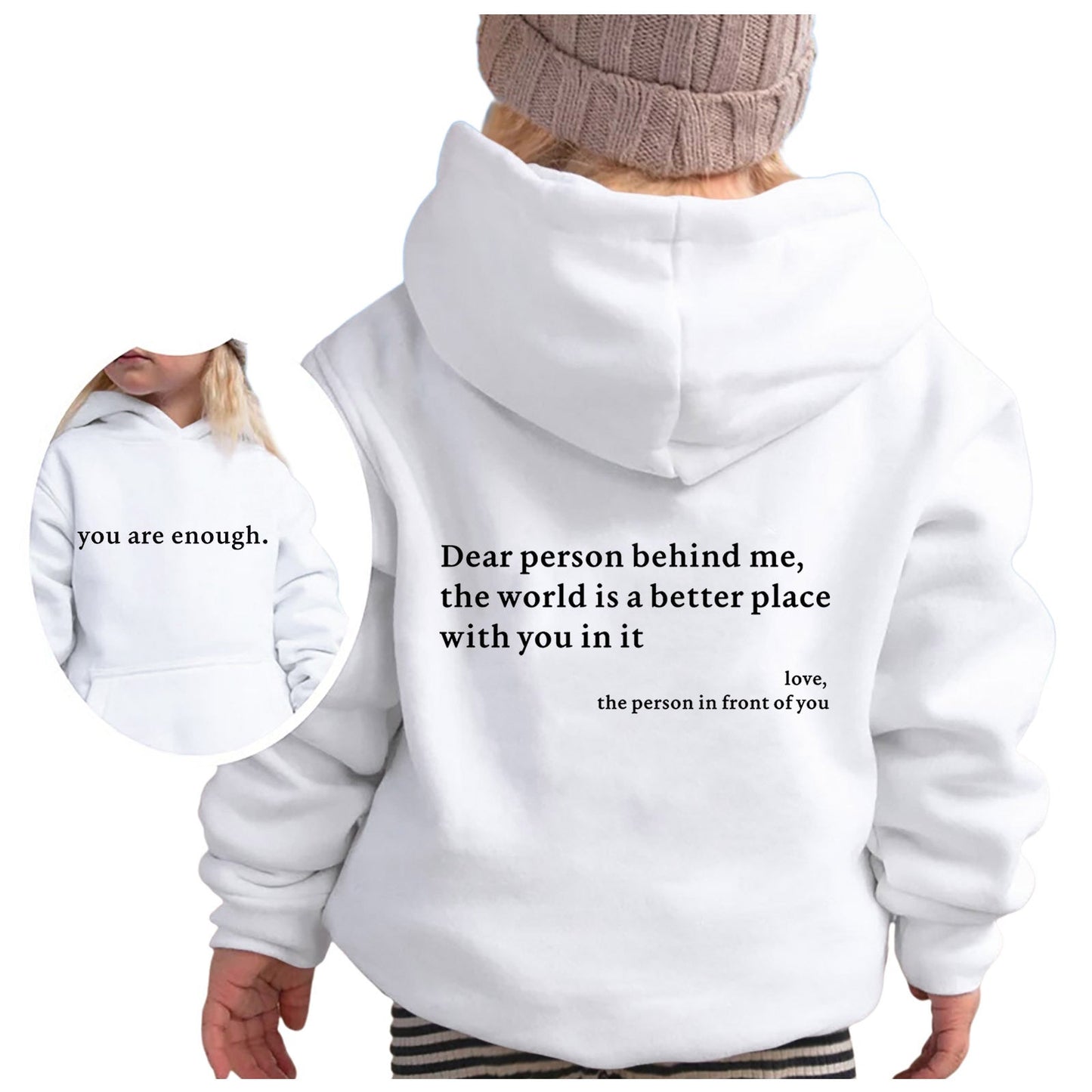 Damen Kapuzenpullover Lässig Motivierender Schriftzug Grau