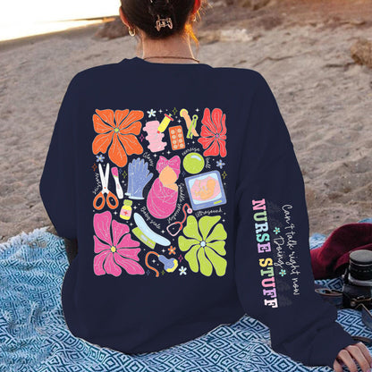 Damen Sweatshirt Bunt Grafikdesign Baumwolle Eveloria