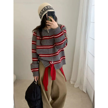 Damen Strickcardigan Modern Streifen