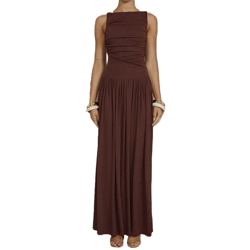 Damen Maxikleid Raffiniertes Raffung Design Eveloria
