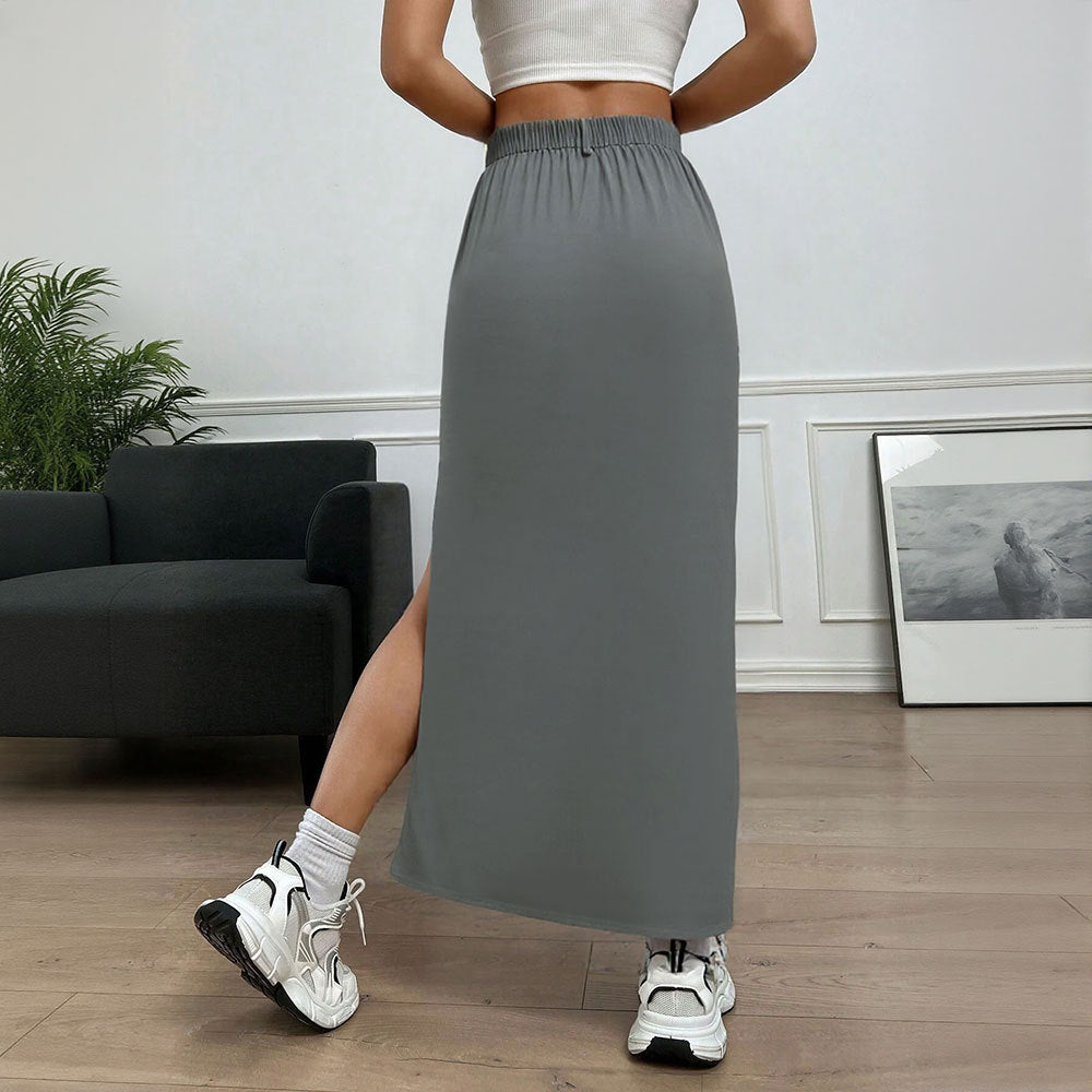 Damen Langer Rock Mit Seitlichem Schlitz Eveloria