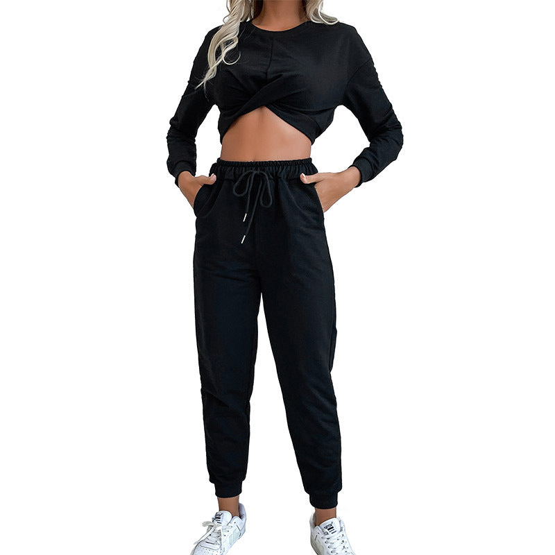 Damen Jumpsuit Elastischer Bund Knoten-Detail Eveloria