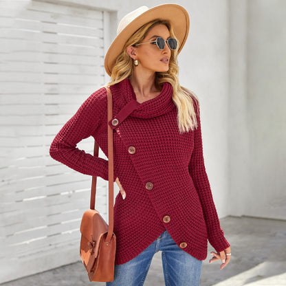 Damen Strickpullover Relaxed Fit Oversize Rollkragen