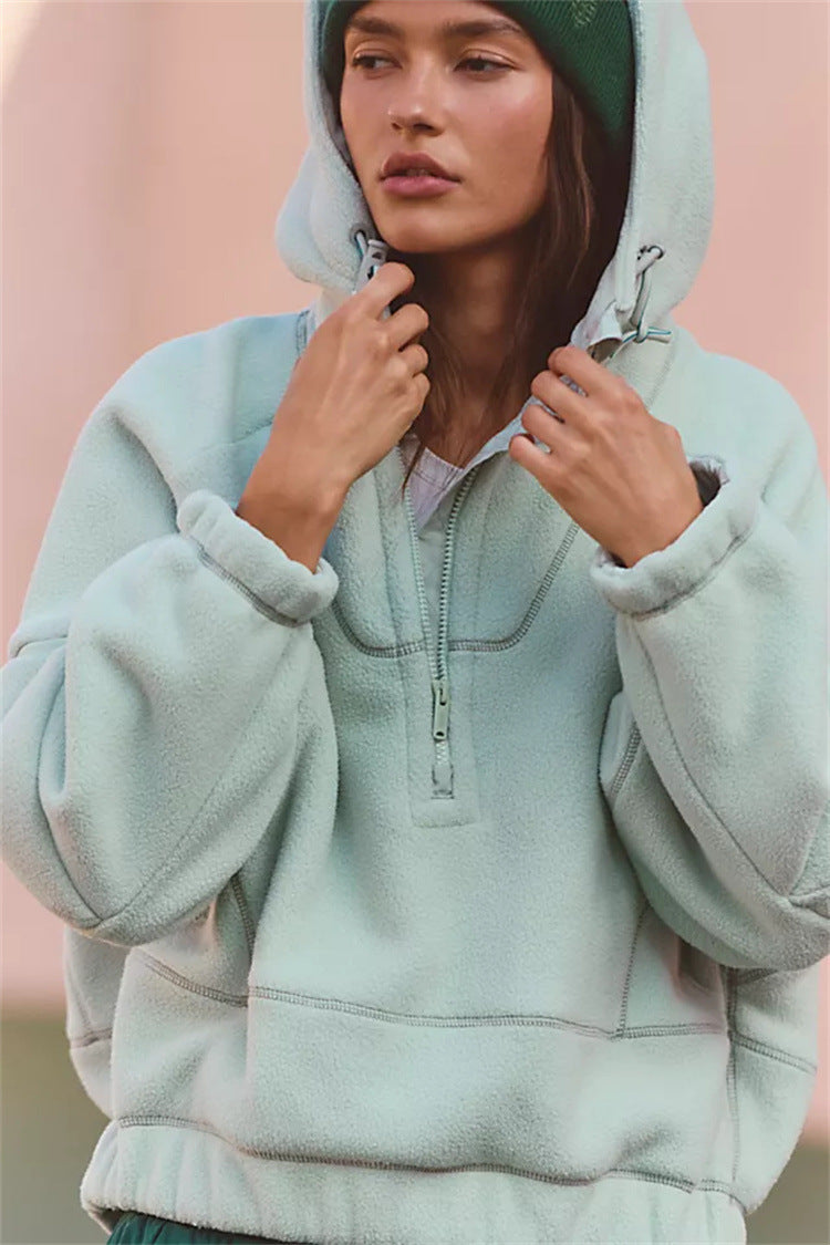 Damen Fleecejacke mit Kapuzen und Taschen Eveloria