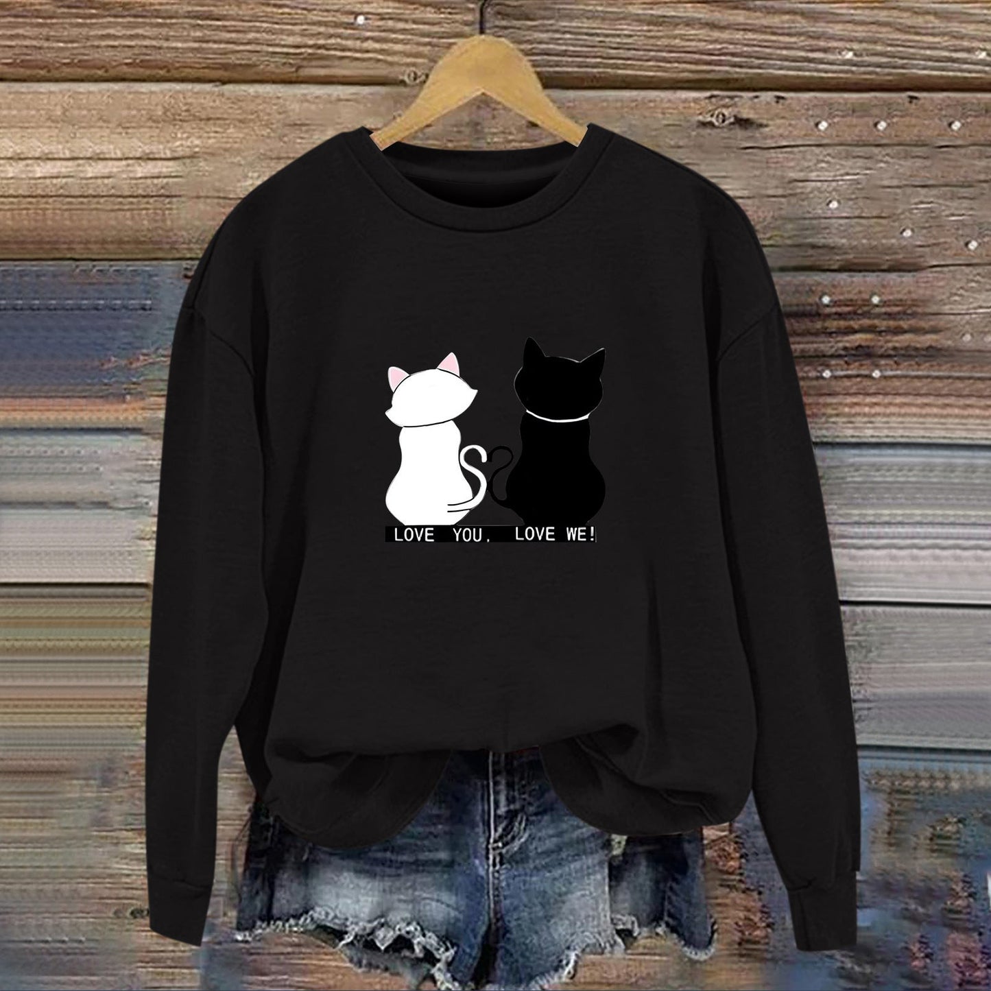 Damen Sweatshirt Katzenmotiv Humor