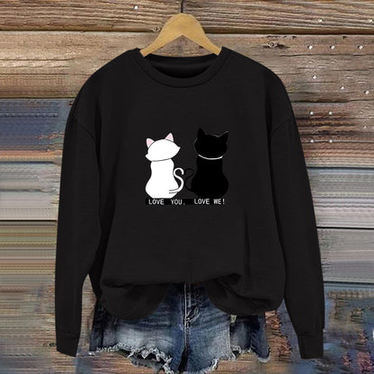 Damen Sweatshirt Katzenmotiv Humor