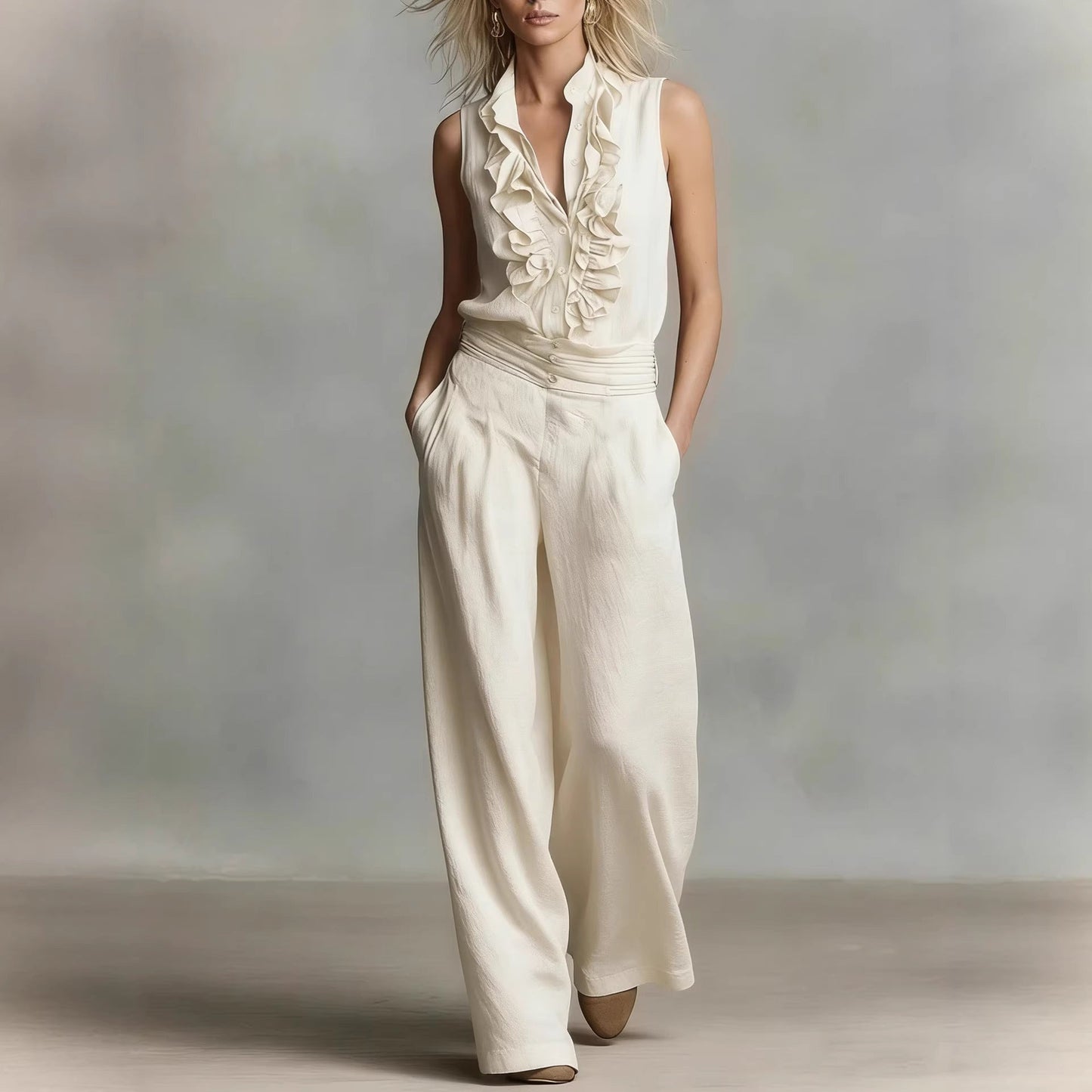 Damen Bluse Rüschen Klassischer Kragen Eveloria