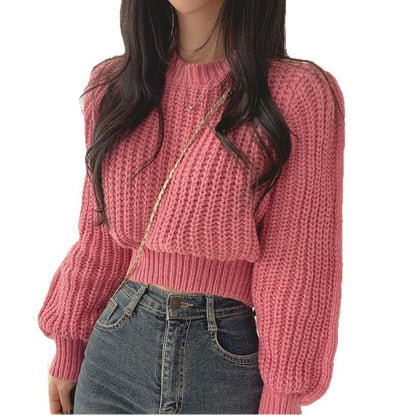 Damen Strickpullover Weich Rippenmuster Eveloria