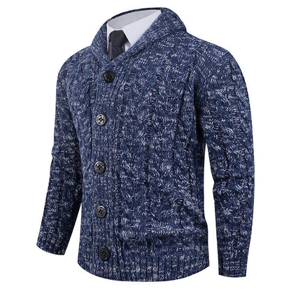 Herren Strickcardigan Zopfmuster Eleganter Schalkragen Bequem