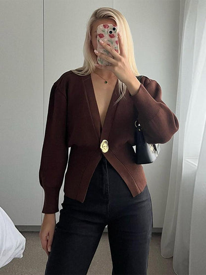 Damen Strickjacke Eleganter Verschluss Eveloria