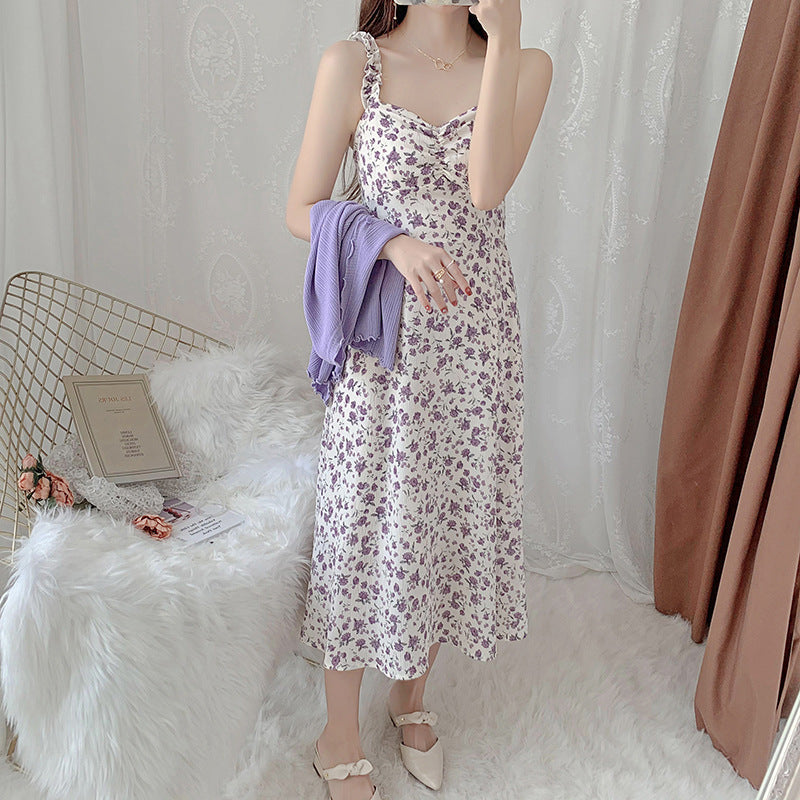 Damen Maxikleid Flora Wickel Detail Lang