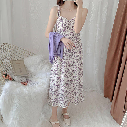 Damen Maxikleid Flora Wickel Detail Lang