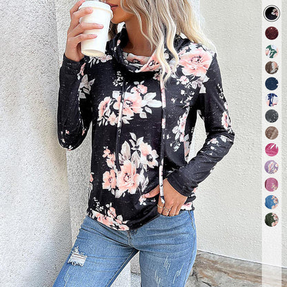 Damen Pullover Floralmuster Hochkragen Eveloria - Eveloria