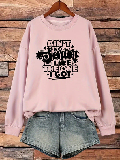 Damen Sweatshirt Lässiges Spruchdesign Grau Eveloria
