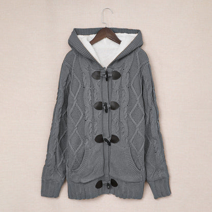 Damen Strickjacke Hochkragen Bequem Grün