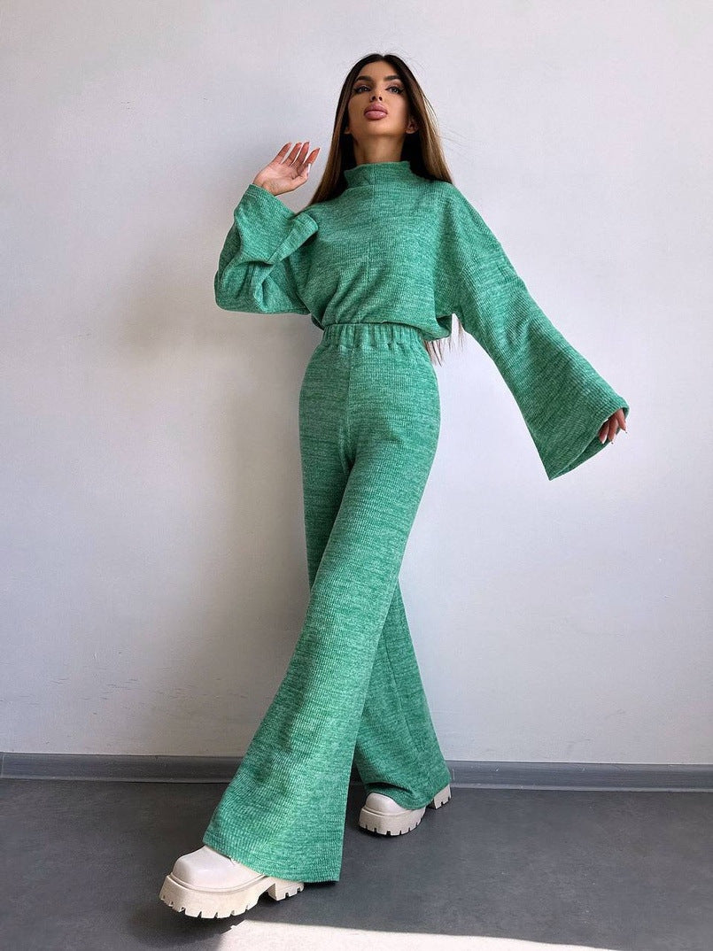 Damen Loungewear Set Weites Rippdesign