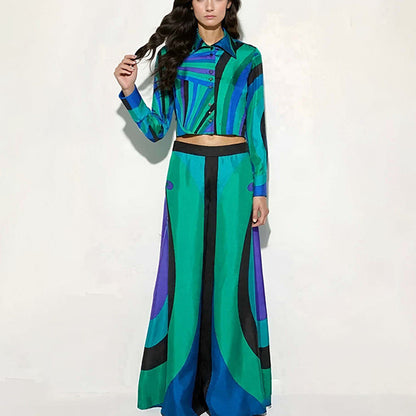 Damen Zweiteiliges Set Crop- und Maxirock Eveloria