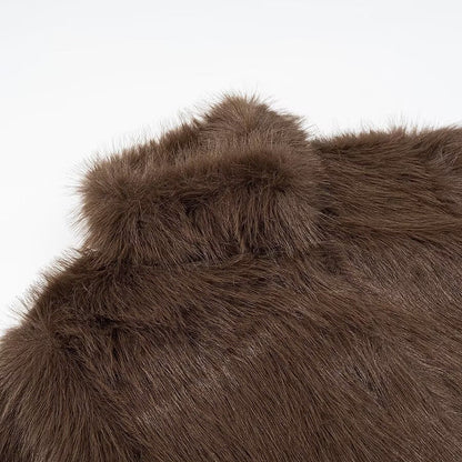 Damen Plüschjacke Hohler Kragen Locker Damenjacke Eveloria