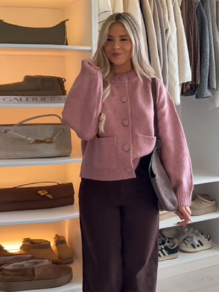 Damen Strickjacke Komfortabel Große Taschen Eveloria