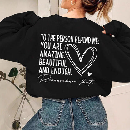 Damen Sweatshirt Lässig Inspirierendes Motiv Grau Eveloria