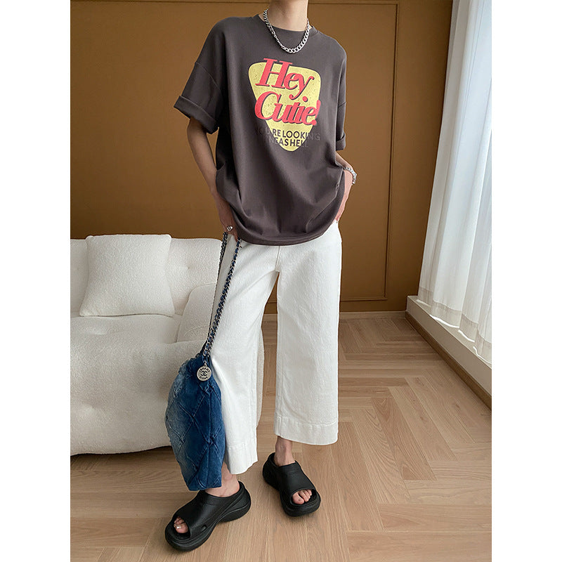 Damen T-Shirt mit auffälligem Print und kurzen Ärmeln