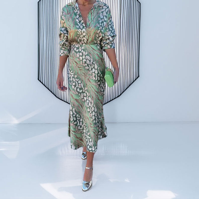 Damen Maxikleid Seide Wickel-Design Schimmernd Eveloria