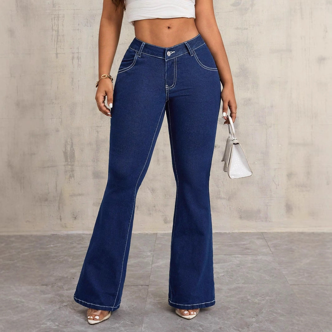 Damen High-Waist Flare-Jeans Eveloria