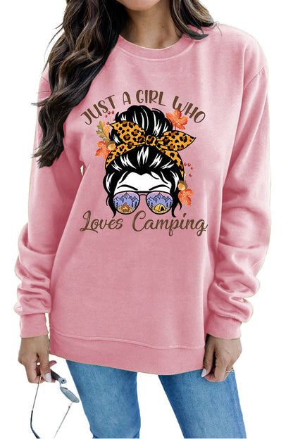 Damen Sweatshirt Campingmotiv Eveloria