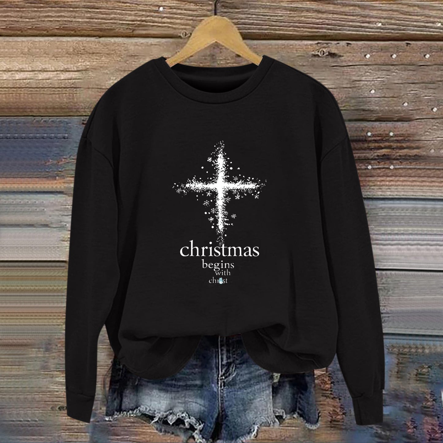 Damen Sweatshirt Christliches Motiv Weiches Innenfutter Eveloria