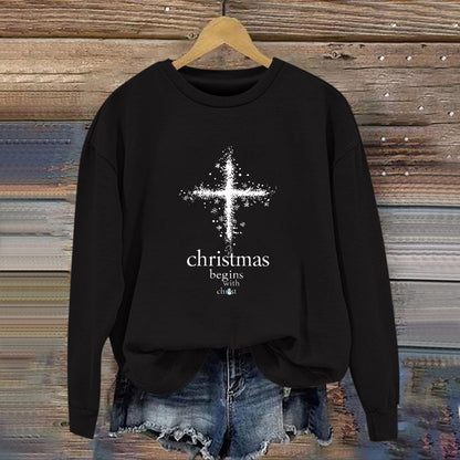 Damen Sweatshirt Christliches Motiv Weiches Innenfutter Eveloria