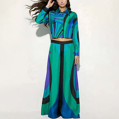 Damen Zweiteiliges Set Crop- und Maxirock Eveloria - Eveloria
