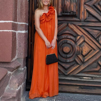 Damen Maxikleid Rüschendesign Eveloria