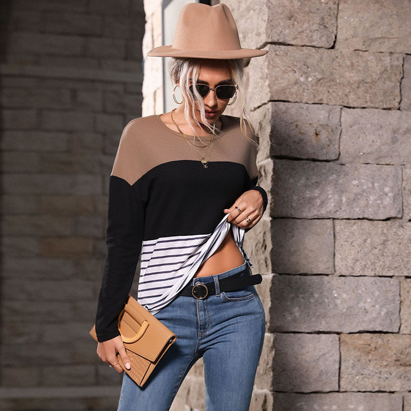 Damen Strickpullover Gestreift Modern Eveloria - Eveloria