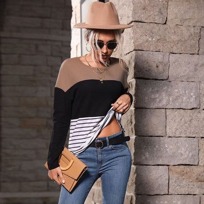 Damen Strickpullover Gestreift Modern Eveloria - Eveloria